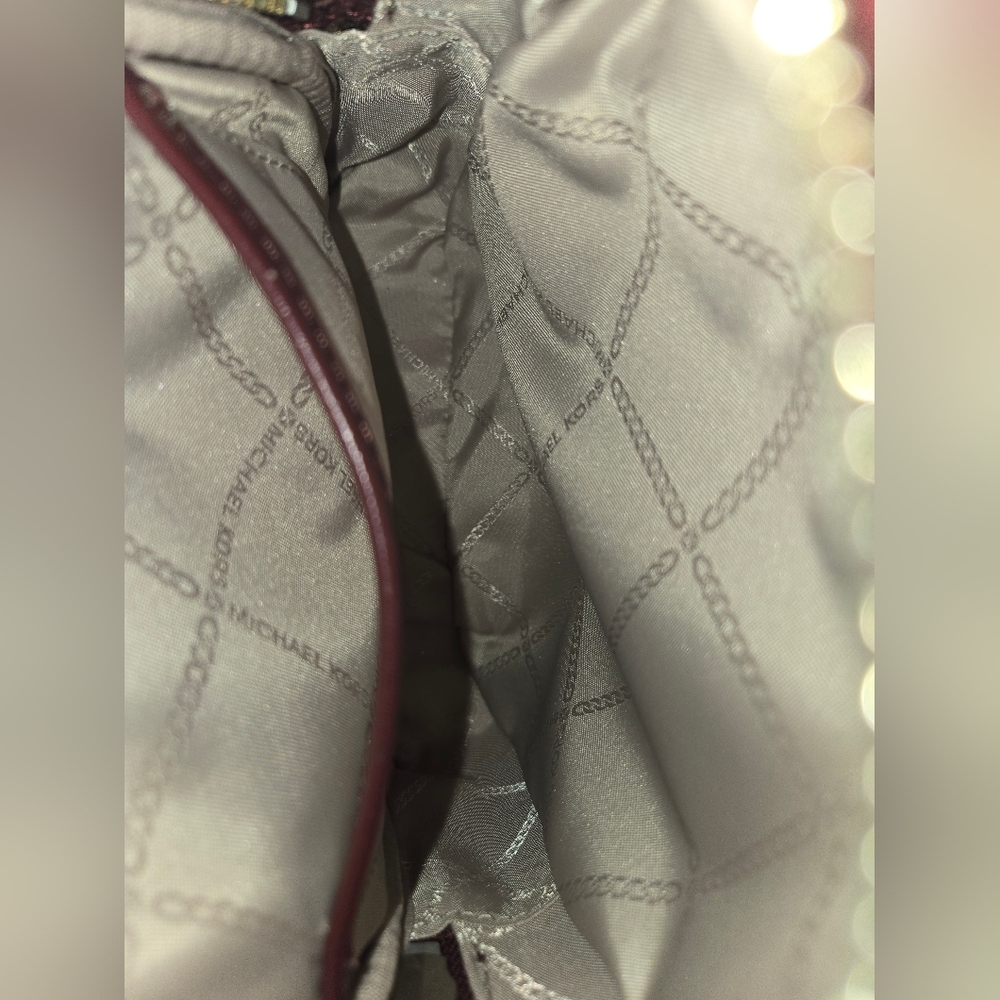 Michael Kors Brooklyn Mini Burgundy Backpack In EUC - Picture 7 of 9